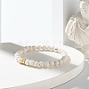 Round Natural Lava Rock Beads Stretch Bracelet for Girl Women BJEW-JB06973-4