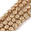 Electroplated Natural Lava Rock Beads Strands G-L606-B02-01C-1
