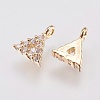 Brass Micro Pave Cubic Zirconia Charms KK-A144-038G-2