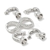 Brass Micro Pave Clear Cubic Zirconia Fold Over Clasps KK-U059-32P-2