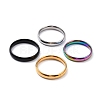Ion Plating(IP) 304 Stainless Steel Simple Plain Band Finger Ring for Women RJEW-B036-06-1