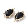 Natural Obsidian Connector Charms G-G012-05G-11-3