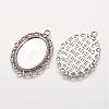 Zinc Alloy Pendant Settings for Cabochon & Rhinestone X-PALLOY-A15257-AS-FF-2