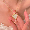 Heart Magic Mirror Alloy Pendant Necklaces for Women WH-WGD9B28-01-2