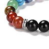 Natural & Synthetic Round Beaded Stretch Bracelets BJEW-K236-02B-4