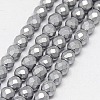 Electroplate Non-magnetic Synthetic Hematite Beads Strands G-J169C-3mm-M-2
