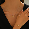 Stainless Steel Rhinestone Infinity Bracelets & Necklaces Sets for Women FF0188-4