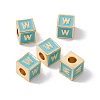 Rack Plating Brass Enamel Beads KK-B060-04G-06W-3