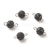 Polymer Clay Rhinestone Connector Charms PALLOY-JF01361-01-1