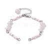 Handmade Seed Beads with Natural Rose Quartz Bracelet Making AJEW-MZ00001-01-1