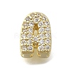 Brass Micro Pave Cubic Zirconia Letter Multi-Strand Links KK-D295-32G-01-1
