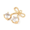 Brass Micro Pave Clear Cubic Zirconia Pendants KK-R219-32B-G-2