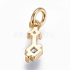 Brass Micro Pave Cubic Zirconia Charms ZIRC-E145-83A-G-2