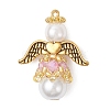 Pearlized Glass Pearl & Glass Pendants PALLOY-MZ00978-01-1