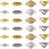 20 Bags 4 Styles 2 Colors Brass & Alloy Magnetic Clasps with Loops KK-FS0002-01-1