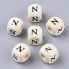 Printed Natural Wood Beads WOOD-T026-001N-1