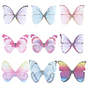 180Pcs 9 Style Two Tone Polyester Fabric Wings Crafts Decoration FIND-SC0004-17-1