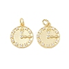 Brass Micro Pave Clear Cubic Zirconia Pendants KK-P339-20G-1