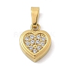 Ion Plating(IP) 304 Stainless Steel Micro Pave Cubic Zirconia Pendants STAS-Z107-02G-04-1