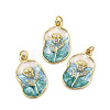 Brass Enamel Pendants KK-K302-14G-1