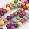 1 Strand Synthetic Turquoise Round Beads Strands X-TURQ-D039-M-1