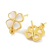 925 Sterling Silver with Shell Stud Earrings Findings EJEW-B038-03G-2