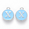 Platinum Plated Alloy Enamel Charms X-ENAM-S118-04X-P-1