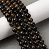 Dyed Natural Blue Tiger Iron Beads Strands G-G286-A02-6mm-1