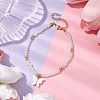Butterfly Alloy Acrylic Charm Bracelets BJEW-JB10487-01-2