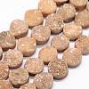 Electroplated Natural & Dyed Druzy Agate Bead Strands G-N0169-004G-01-1