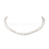 Natural White Shell Star Round Heishi Beaded Necklaces NJEW-JN05805-3