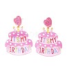 Birthday Cake Acrylic Dangle Stud Earrings FS-WG75373-01-2