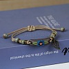 Adjustable Handmade Porcelain Flower Beads Braided Beads Bracelets WGFB2A7-11-1
