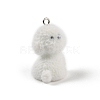 Flocking Resin Cute Puppy Pendants MACR-P043-L03-2