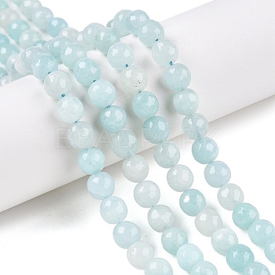 Natural White Jade Bead Strands G-R346-6mm-17-1