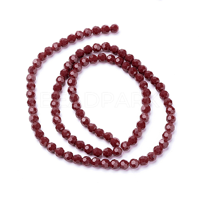 Faceted(32 Facets) Glass Beads Strands EGLA-J042-6mm-24-1