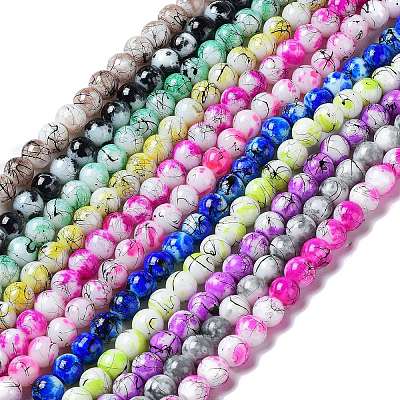 Drawbench & Baking Paint Glass Beads Strands GLAA-S176-M-1