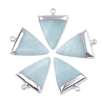 Electroplate Natural Amazonite Pendants X-G-S344-49G-1