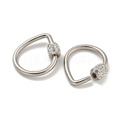 304 Stainless Steel Screw Carabiner Lock Charms STAS-C092-02D-P-1