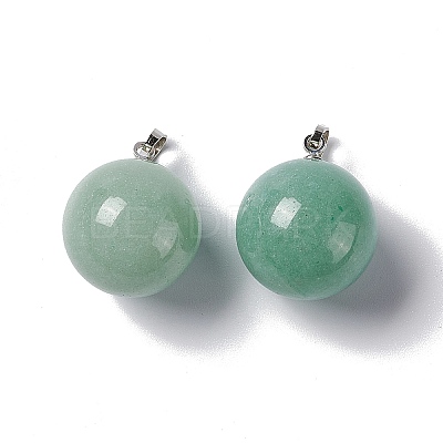 Natural Green Aventurine Pendants G-G926-02P-02-1