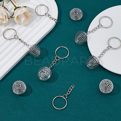 Iron Spiral Bead Cage Keychain KEYC-DC00004-1