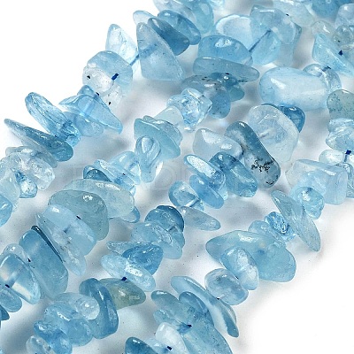 Natural Aquamarine Chip Beads Strands G-E271-96-1