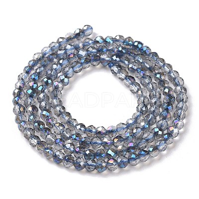 Transparent Electroplate Glass Beads Strands GLAA-H021-01B-HP01-1