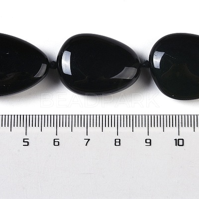 Natural Black Gemstone Beads Strands G-Q164-C01-02-1