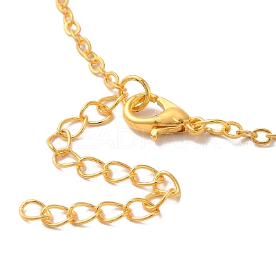 Rhinestone Flower Pandant Necklace with Cable Chains NJEW-K247-01G-1
