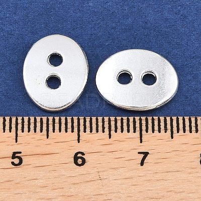 Alloy Oval Buttons TIBE-ZN48623-S-FF-1