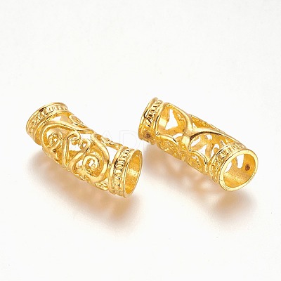 Alloy Curved Tube Beads PALLOY-J154-56G-1