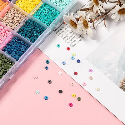24 Colors Handmade Polymer Clay Beads CLAY-X0011-03A-1