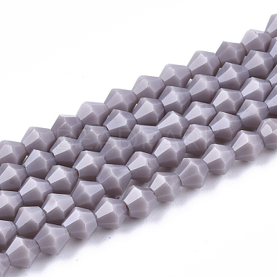 Opaque Solid Color Glass Beads Strands X-GLAA-Q080-4mm-B01-1