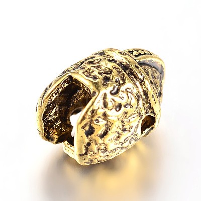 Tibetan Style Alloy Gladiator Helmet Beads X-PALLOY-E378-03AG-1